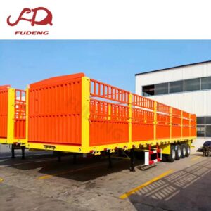4 Axles Bulk Cargo 100T Flatbed Trailer With Fence