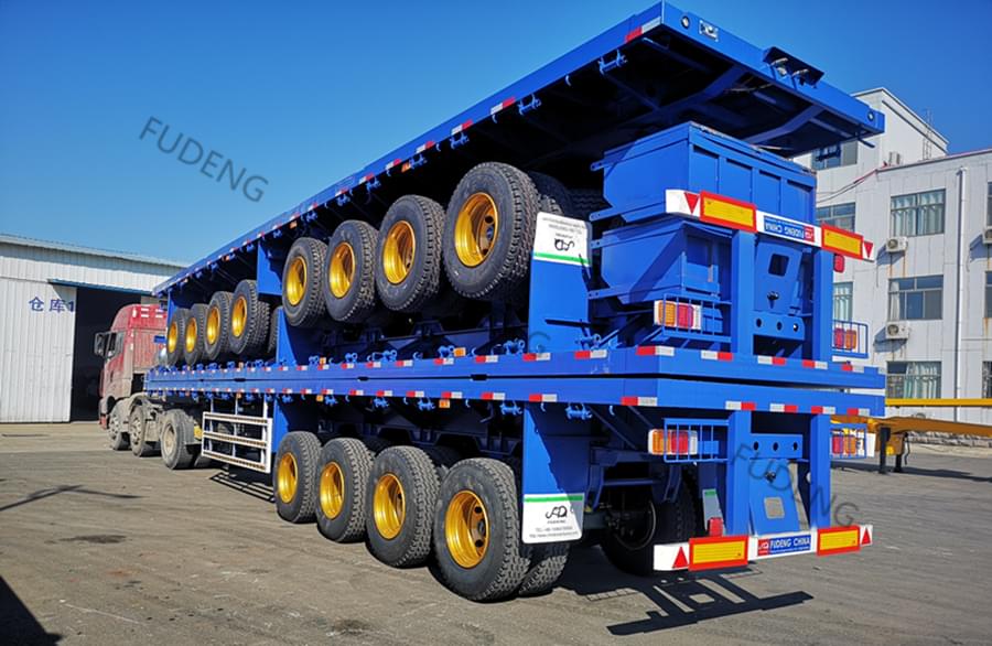 4 Axles Flatbed Container Truck Trailer