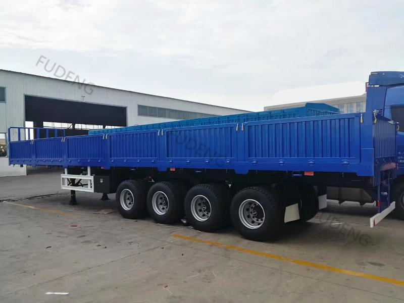 4 Axles Flatbed Trailer With Side Wall3