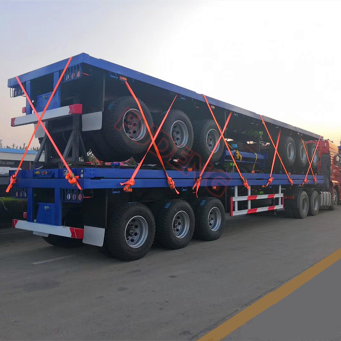 3 axles flatbed container semi trailer