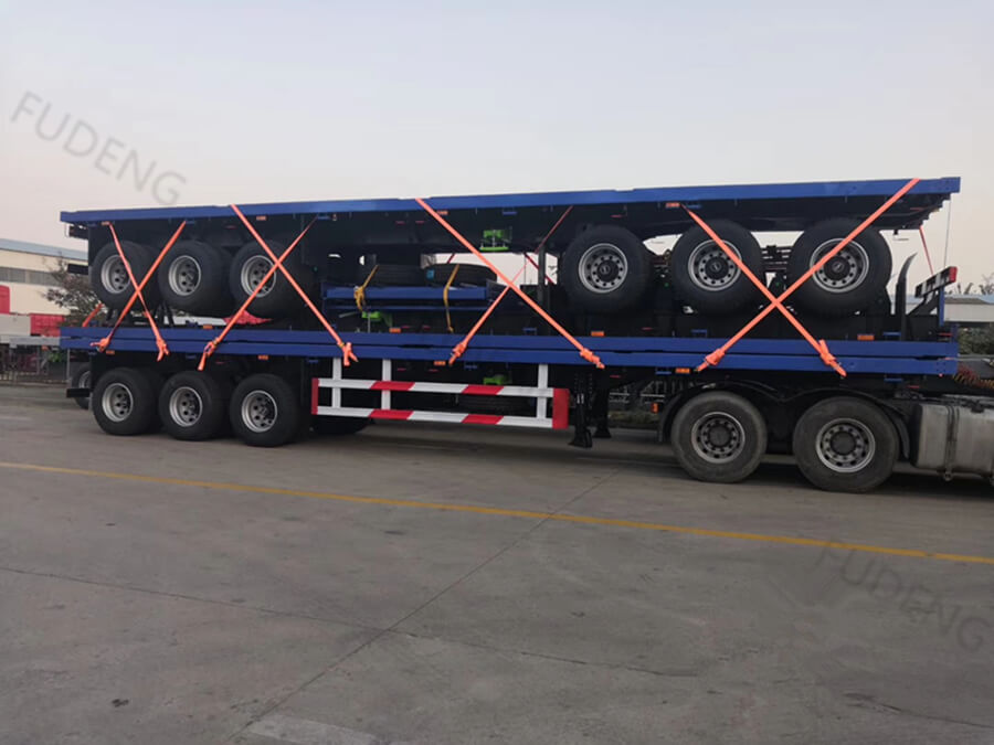 40Ft Flatbed Container Semi Trailer Exported to Tanzania