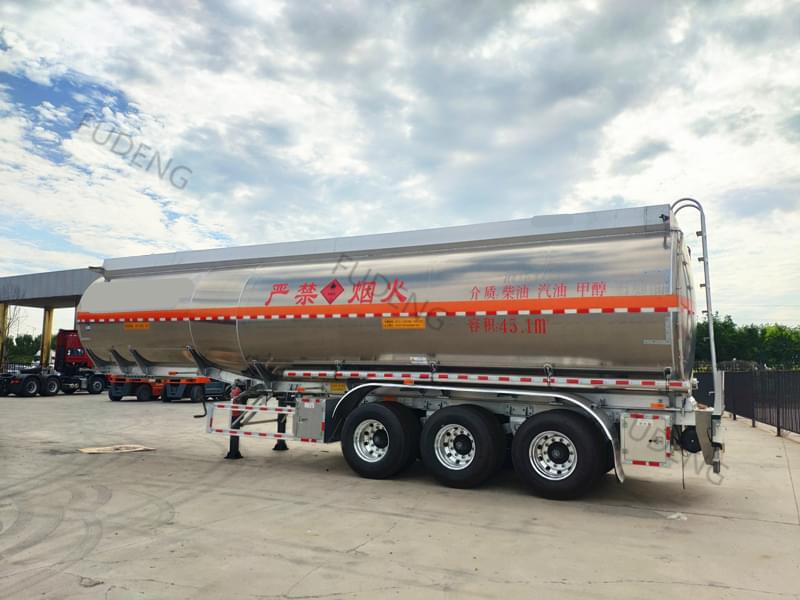 3 Axles 45 Cubic Meters Aluminum Fuel Tank Trailer