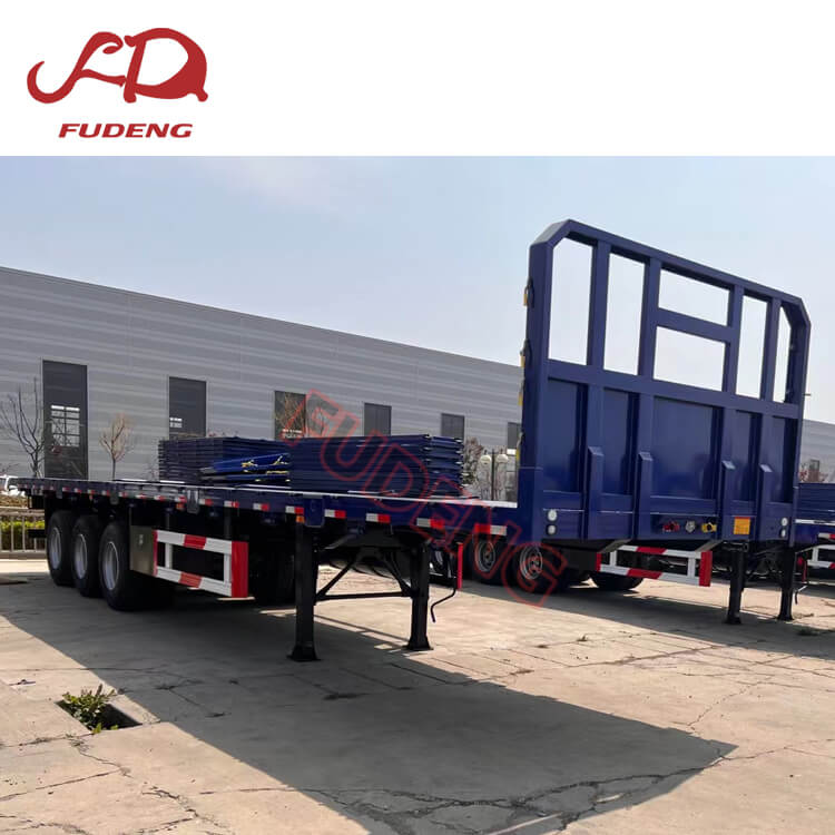3 Axles Flatbed Trailer with Front Board