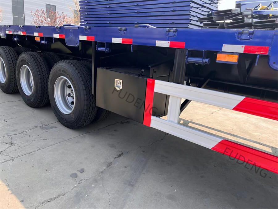 3 Axles Flatbed Trailer with Dropside and Front Board